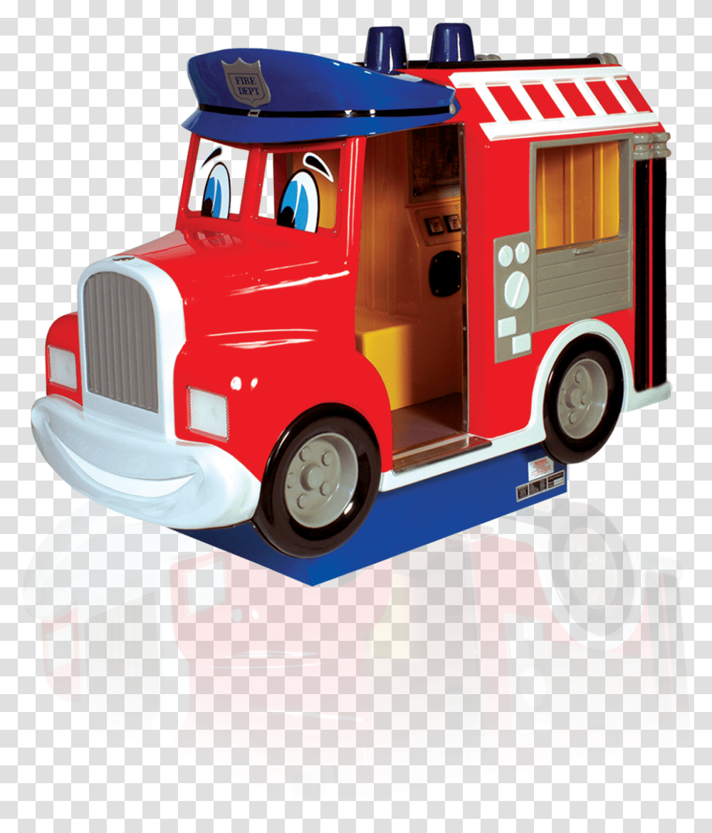 Fred Fire Truck Kiddie Rides, Vehicle, Transportation, Wheel, Machine Transparent Png