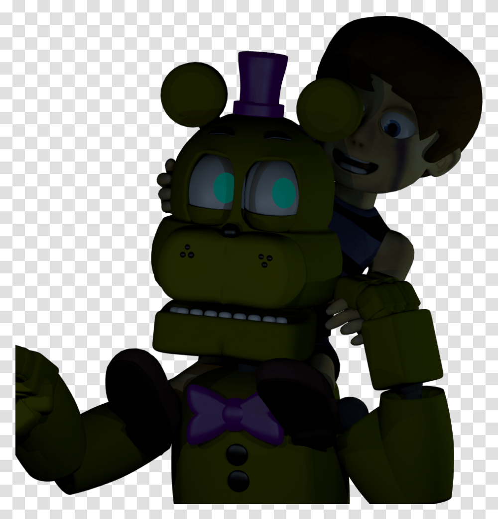 Fredbear Giving The Crying Childbv A Piggyback Ride, Toy, Robot Transparent Png