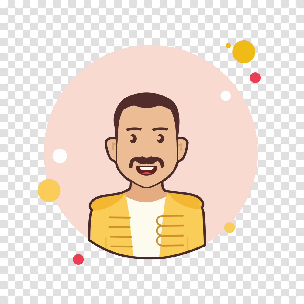 Freddie Mercury Icon, Label, Face, Smile Transparent Png
