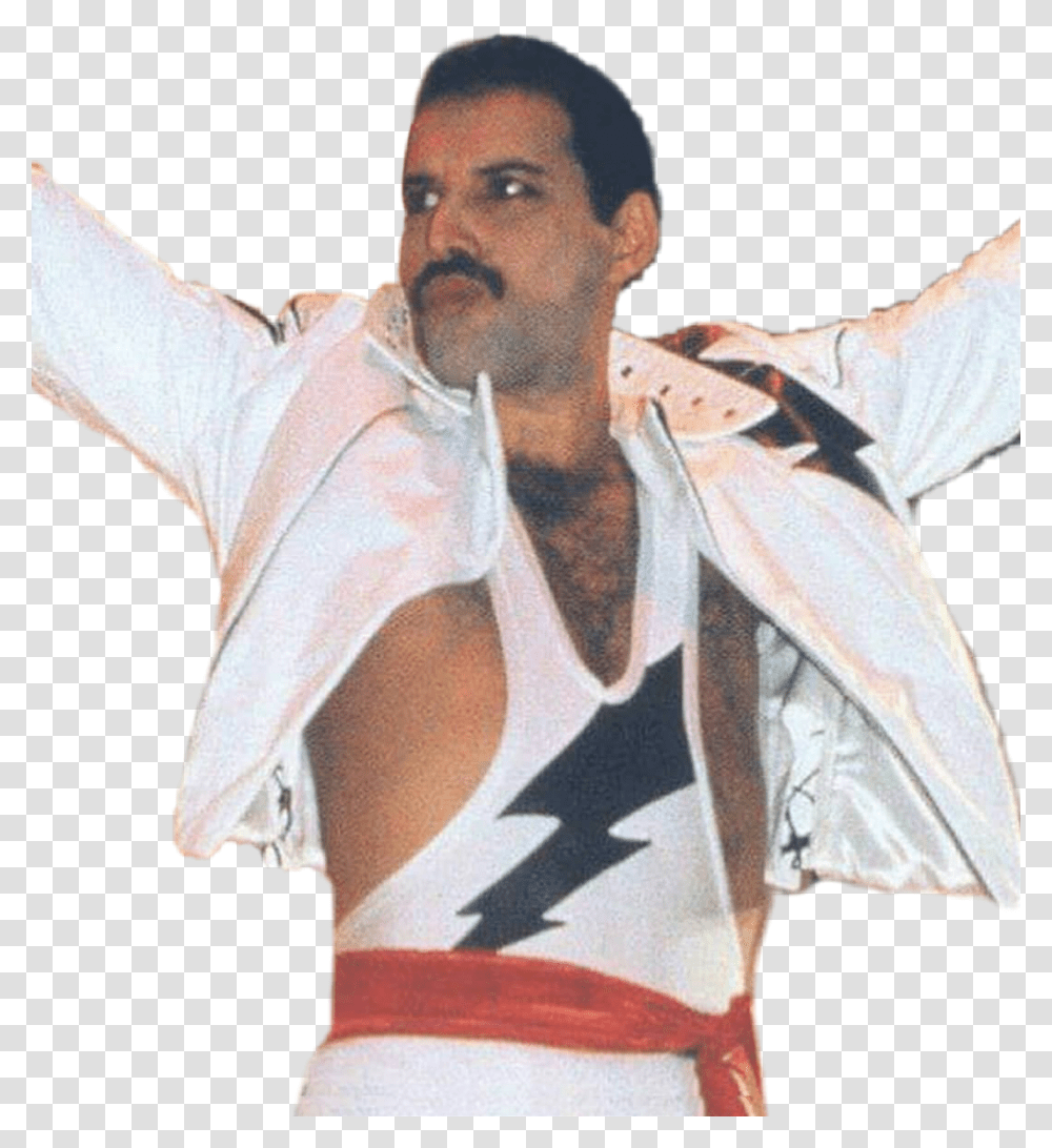 Freddiemercury Queen Sexy White 80s Idol Icon Legend Freddie Mercury, Person, Sleeve, Skin Transparent Png