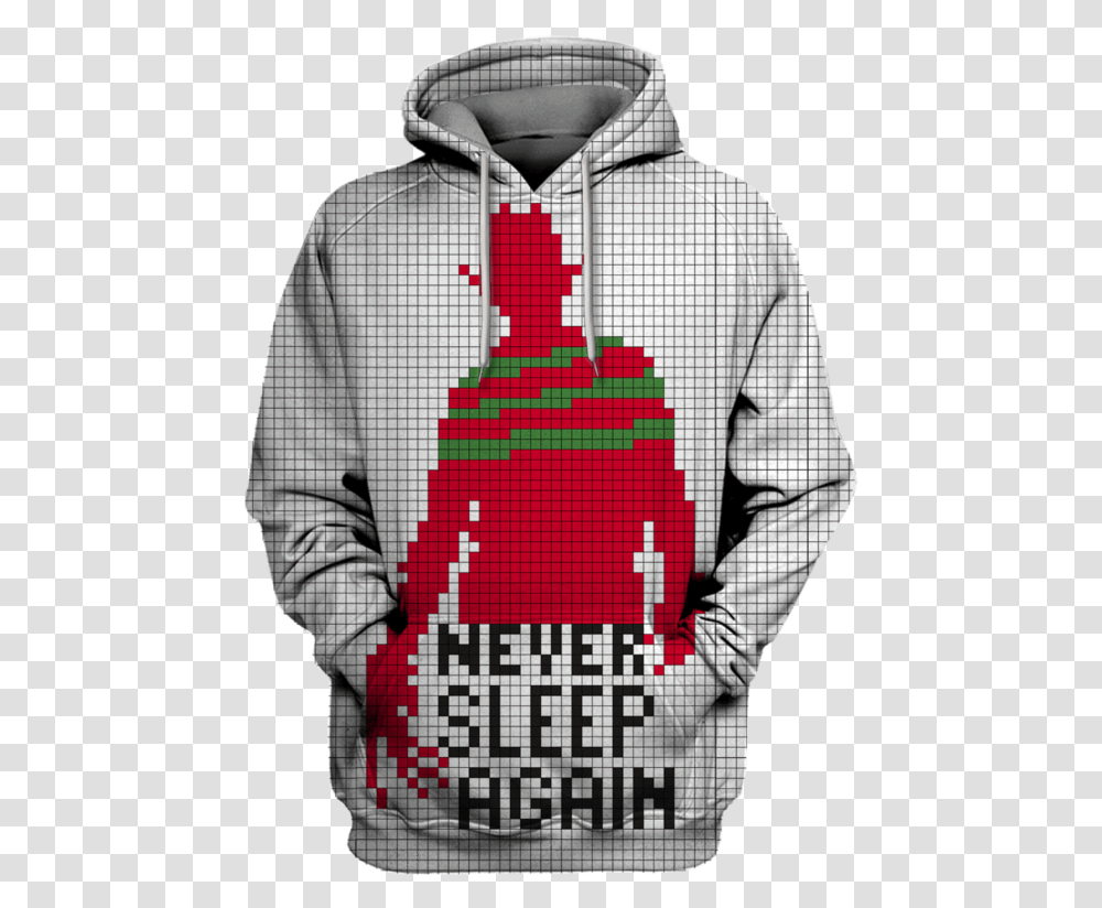 Freddy Krueger Dibujo Pixelado Terror, Sweatshirt, Sweater, Person Transparent Png