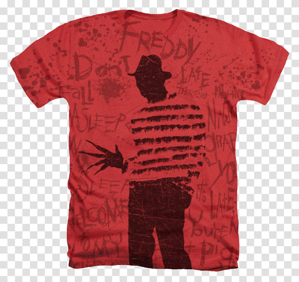 Freddy Silhouette Nightmare On Elm Street T Shirt T Shirt, Apparel, T-Shirt Transparent Png