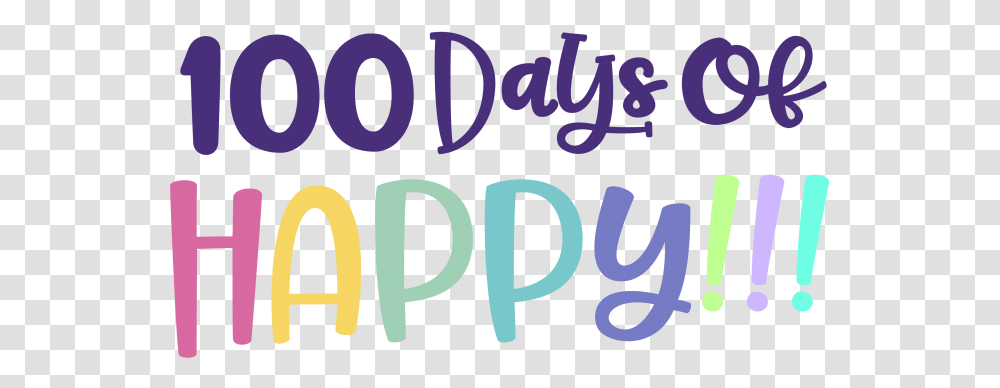 Free 100 Days Of Happy Svg File Perfect For Making Calligraphy, Word, Alphabet, Number Transparent Png