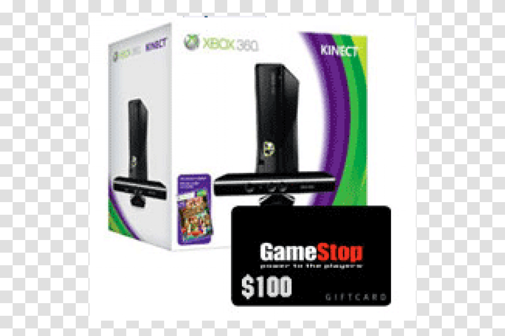 Free 100 Gift Card With Xbox 360 4gb With Kinect Is Xbox 360 S With Kinect, Electronics, Adapter, Computer, Hardware Transparent Png