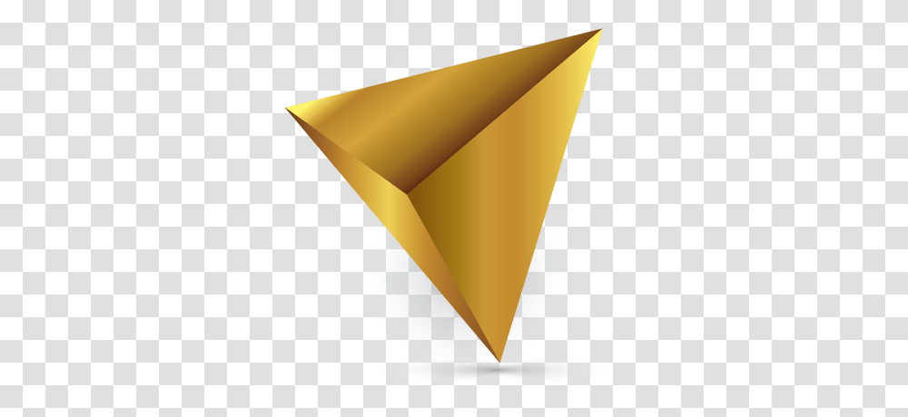 Free 3d Logo Maker Online 3d Triangular Logo Design Gold Triangle 3d, Clothing, Apparel, Hat, Party Hat Transparent Png
