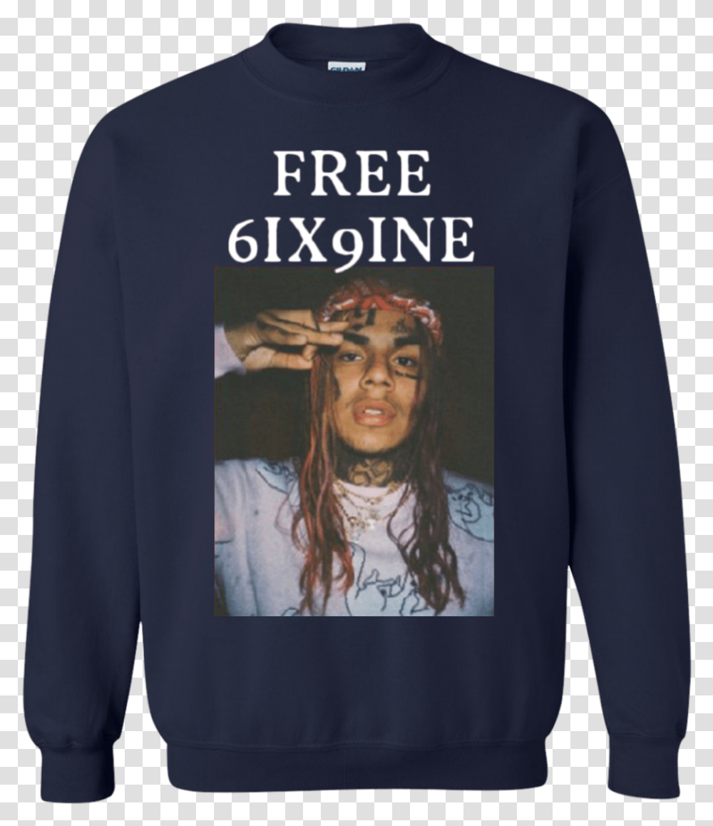 Free 6ix9ine Sweater Sweatshirt Free 6ix9ine Shirt, Sleeve, Clothing, Apparel, Long Sleeve Transparent Png