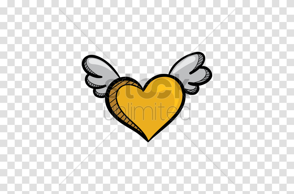 Free A Yellow Heart With Wings Vector Image, Bow, Dynamite, Bomb, Weapon Transparent Png