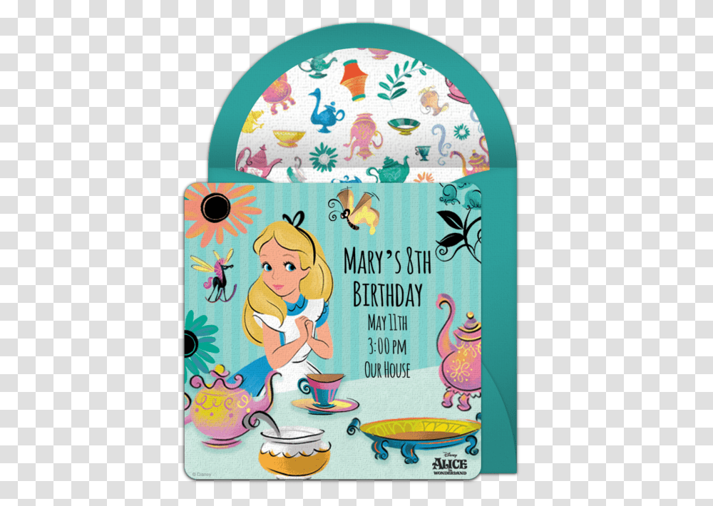 Free Alice In Wonderland, Greeting Card, Mail Transparent Png