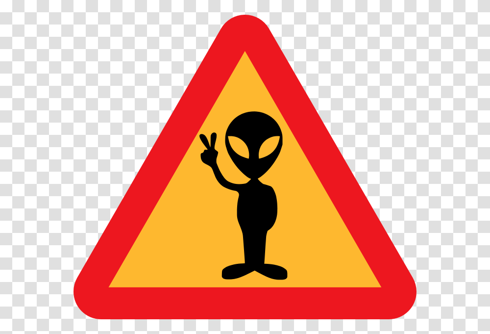 Free Alien Clipart And Graphics Of Space Creatures, Road Sign, Triangle Transparent Png