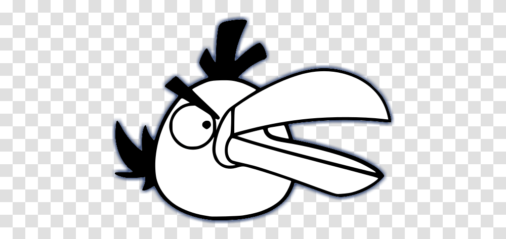 Free Angry Birds Black And White Download Angry Birds Clip Art Black And White, Animal, Beak, Stencil, Goggles Transparent Png