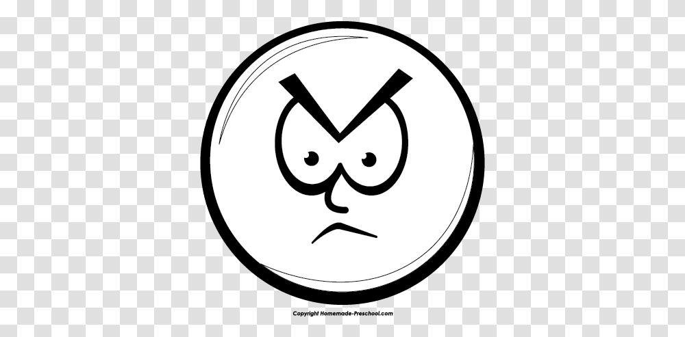 Free Angry Face Black And White Clipart Of Smiley Face In Black And White, Stencil Transparent Png