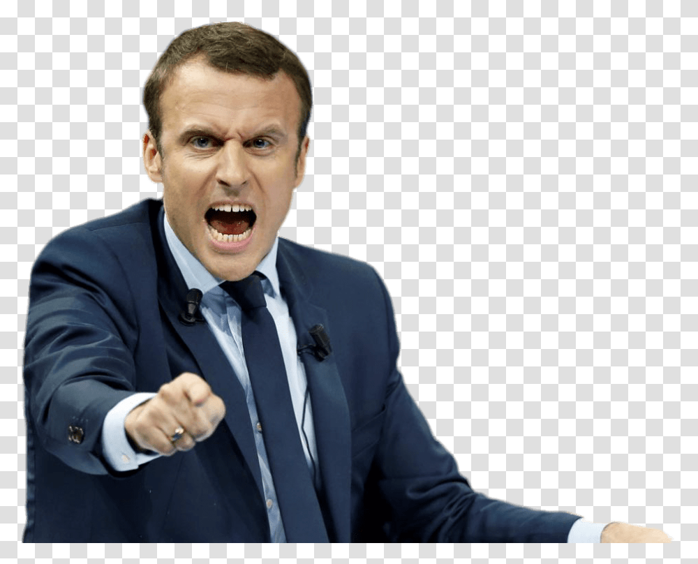 Free Angry Man Download Emmanuel Macron, Tie, Audience, Crowd, Person Transparent Png