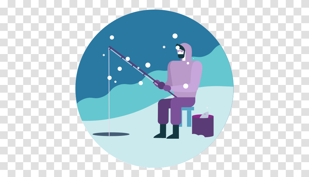 Free Animated Christmas Icons Ice Fishing Icon, Water, Outdoors, Angler, Leisure Activities Transparent Png