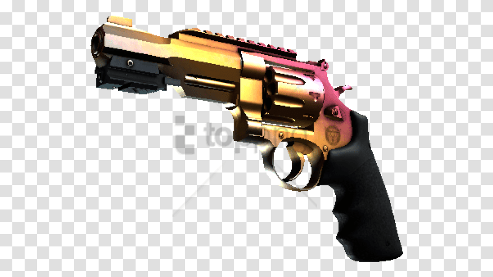 Free Arme Csgo Image With Background R8 Revolver Amber Fade, Gun, Weapon, Weaponry, Handgun Transparent Png