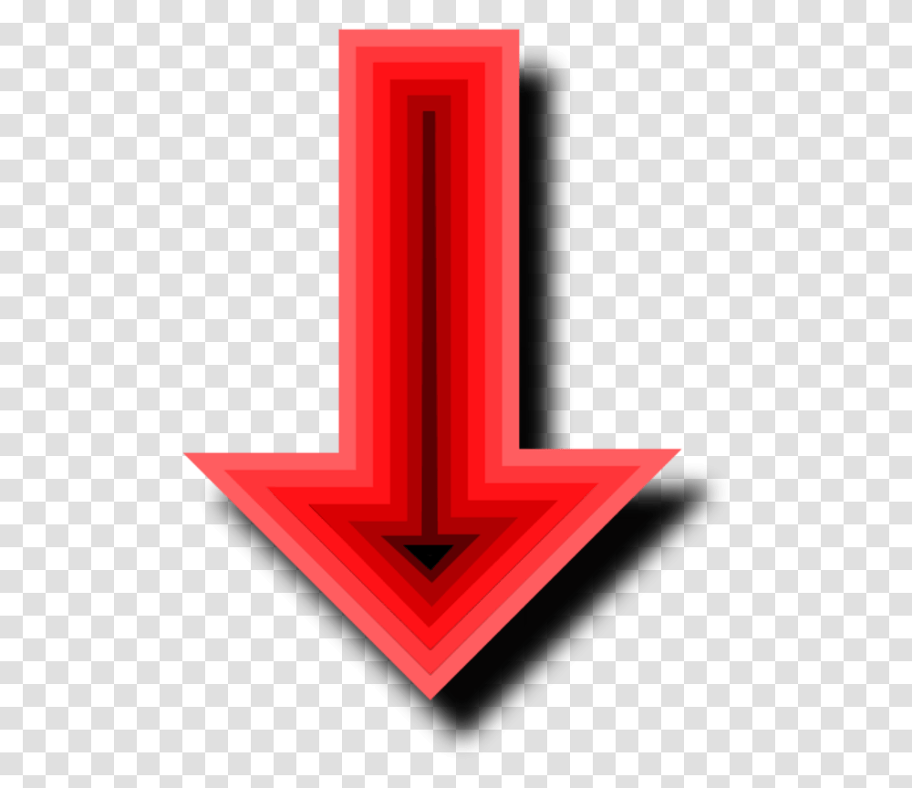Free Arrow Pointing Down Arrowing Pointing Down, Symbol, Plant, Star Symbol, Triangle Transparent Png