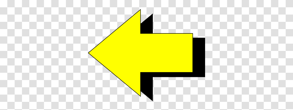 Free Arrow Pointing Left Download Yellow Arrow Pointing Left Clipart, Symbol, Logo, Trademark, Lighting Transparent Png