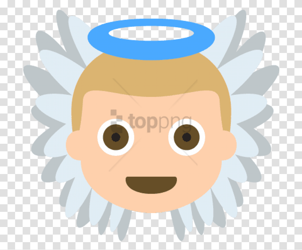 Free Baby Angel Tone 2 Emoji Emot Vector Icon Cara Angel Vector, Label, Face, Smile, Drawing Transparent Png