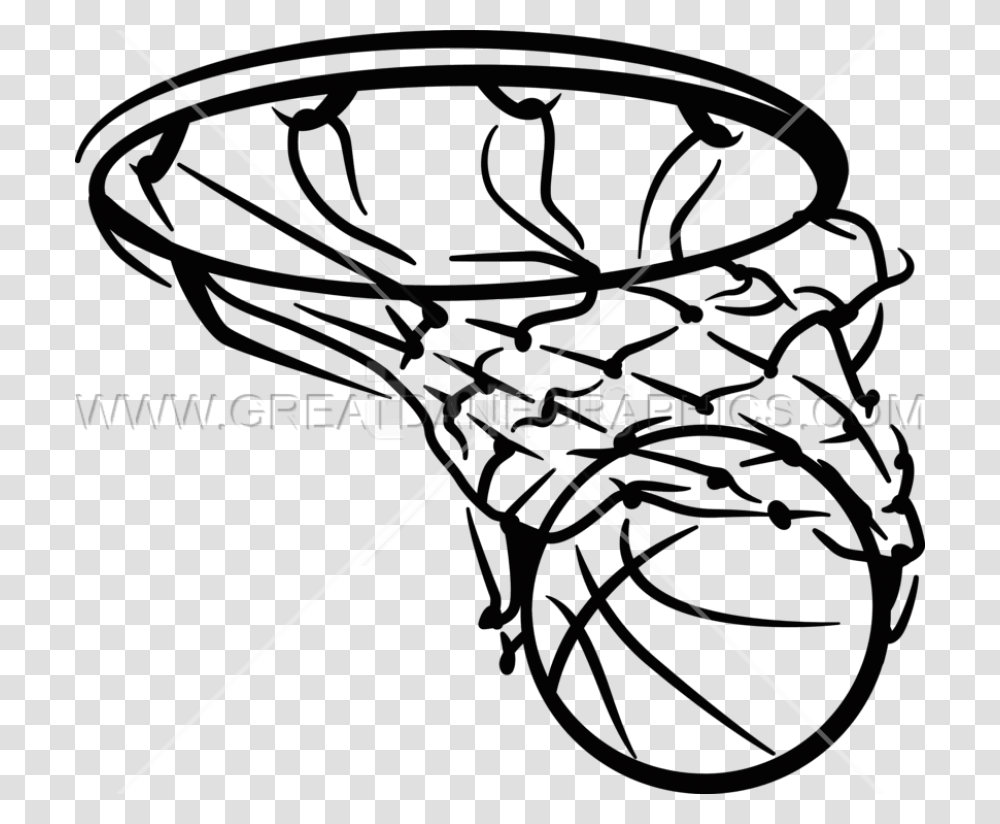 Free Basketball Net Image With Basketball Vector Black And White, Spider, Animal, Furniture, Stencil Transparent Png