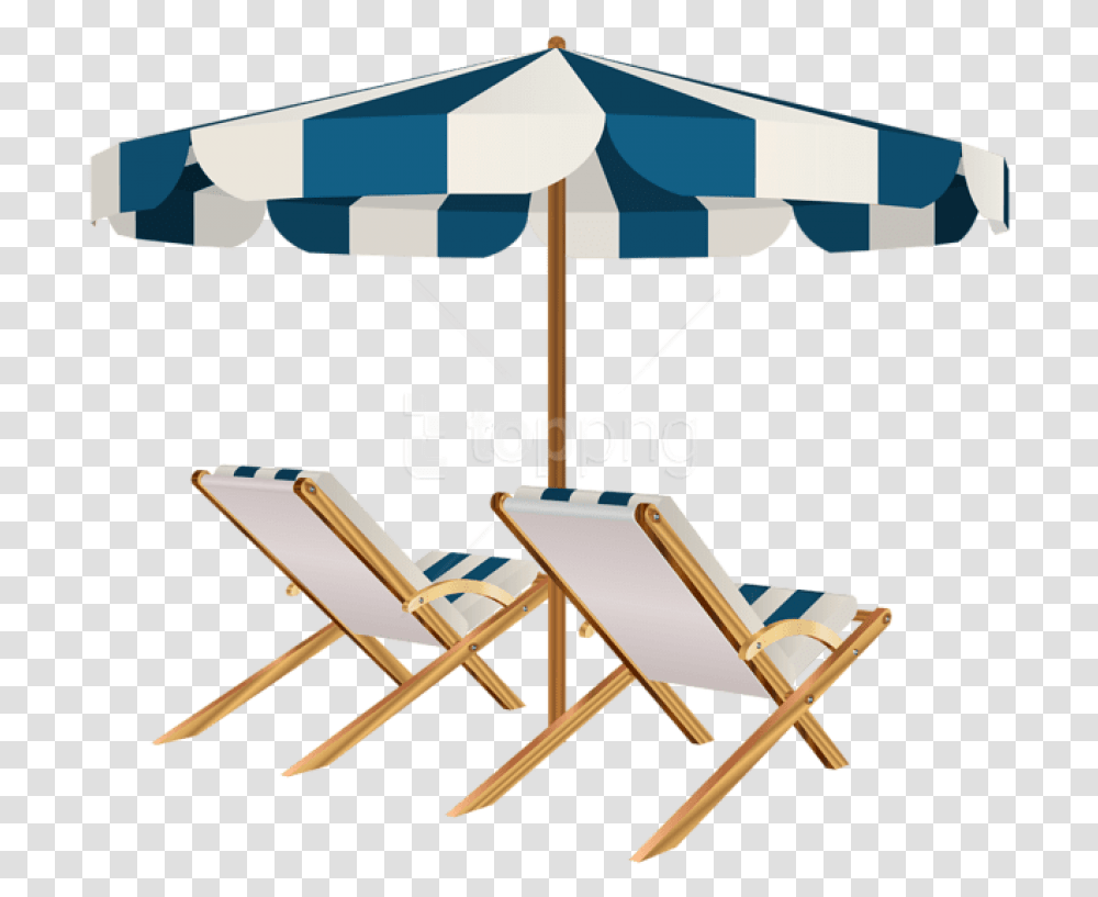 Free Beach Chairs And Umbrella Clipart Beach Chair With Umbrella, Furniture, Wood, Patio Umbrella, Garden Umbrella Transparent Png