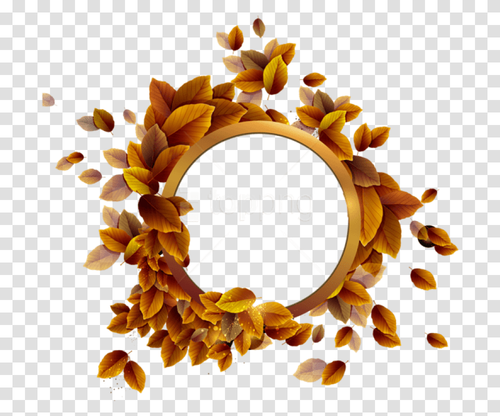 Free Best Stock Photos Fall Leaves Round Frame Circle Frame Hd, Wreath, Sunflower Transparent Png