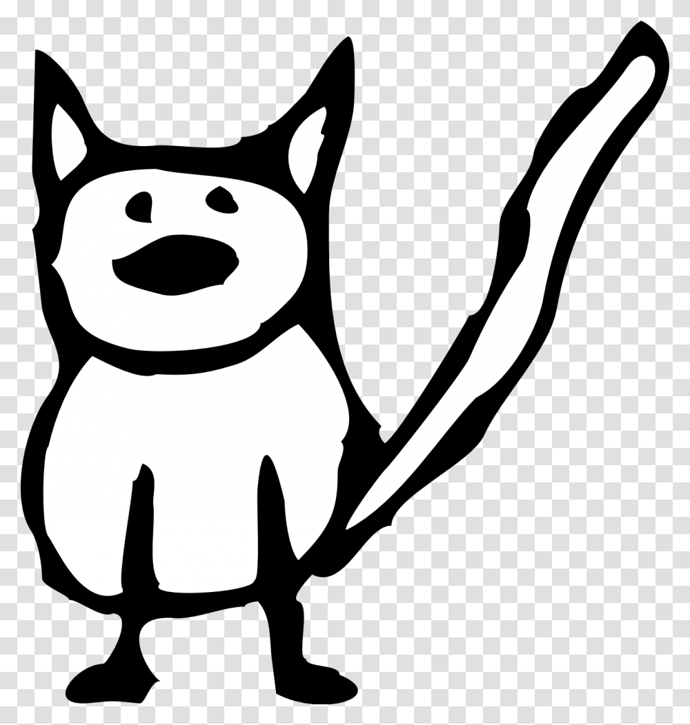Free Black And White Cat Cartoon, Stencil, Animal, Mammal Transparent Png