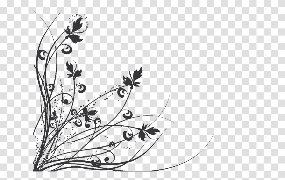 Free Black And White Floral Card Background, Floral Design, Pattern Transparent Png