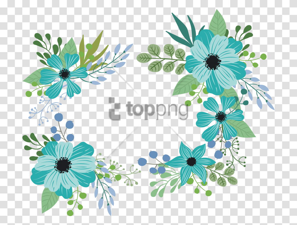 Free Blue Green Flower Image With Blue Green Flower, Floral Design, Pattern Transparent Png