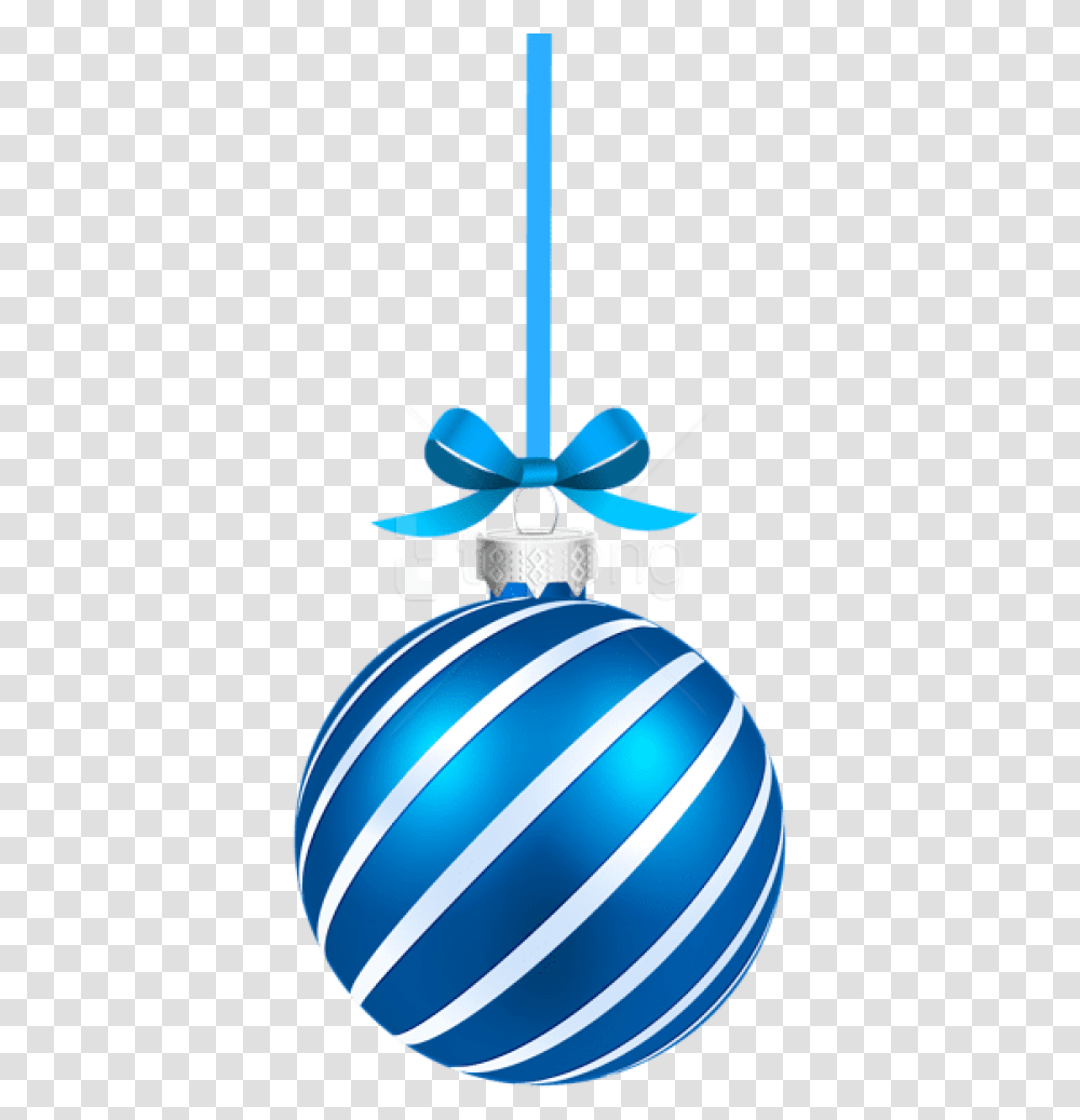 Free Blue Sriped Christmas Hanging Ball Christmas Bell Images Hd, Lamp, Ornament Transparent Png