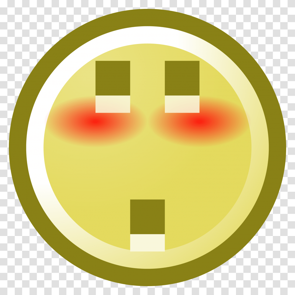 Free Blushing Smiley With Shocked Expression Clip Art Illustration, Outdoors, Pac Man, Nature, Label Transparent Png