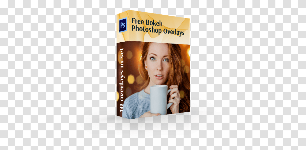 Free Bokeh Overlays For Photoshop Girl, Person, Human, Coffee Cup, Advertisement Transparent Png