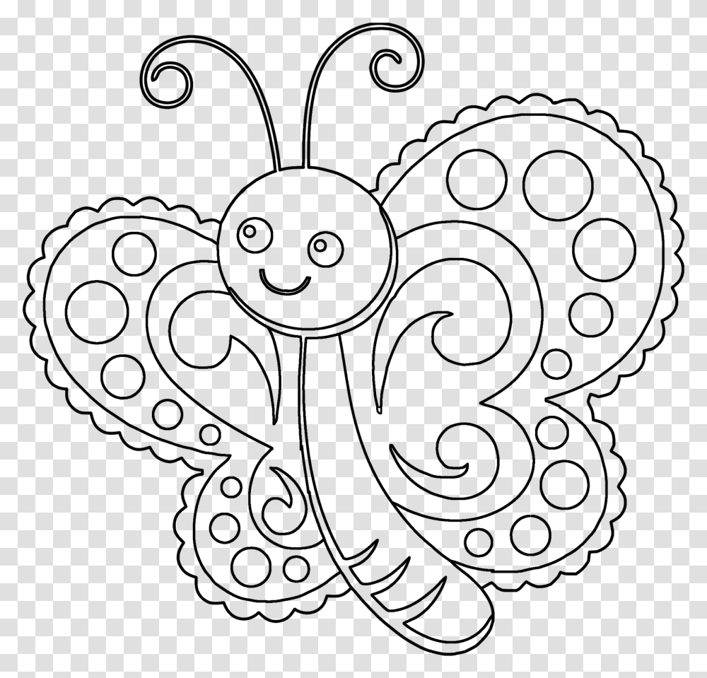 Free Butterfly Coloring, Nature, Outdoors, Astronomy, Outer Space Transparent Png