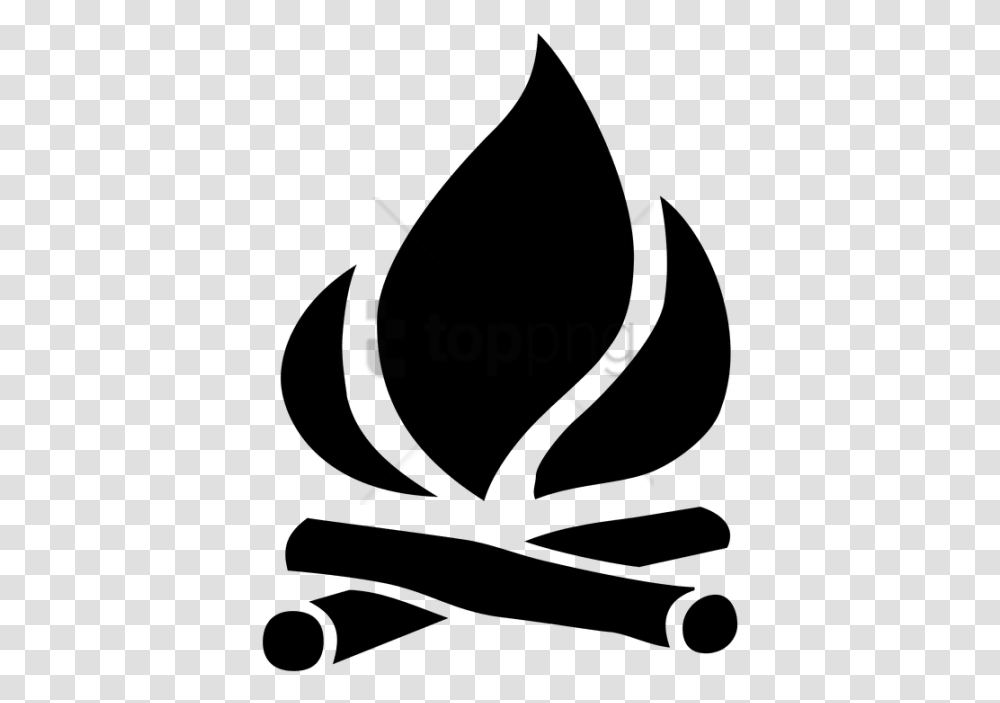Free Camp Fire Vector Image With Black Vector Fire, Stencil, Hat Transparent Png