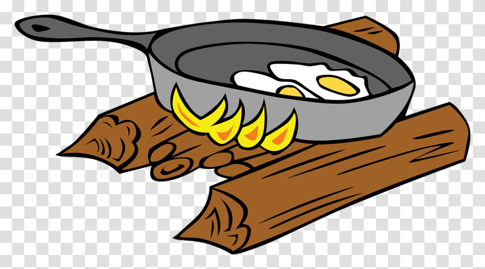 Free Campfire Cooking Clip Art Fry Clipart Black And White, Sunglasses, Accessories, Accessory, Pot Transparent Png