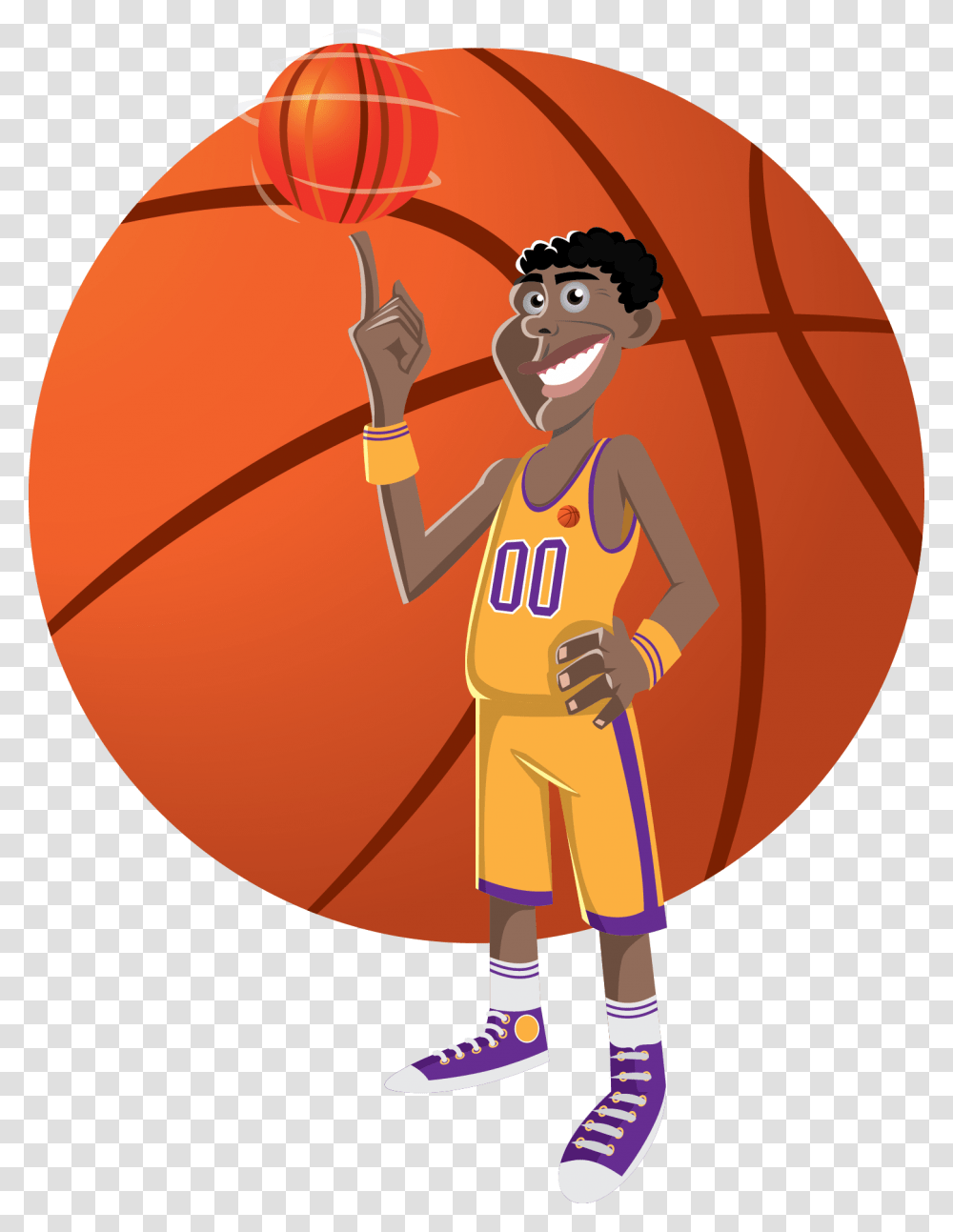 Free Cartoon Basketball Player Clip Art Clip Art, Person, Human, People, Team Sport Transparent Png