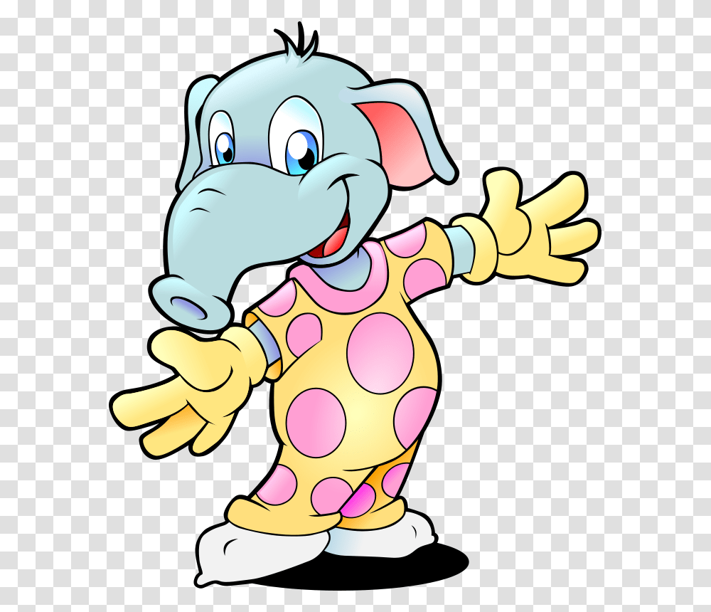 Free Cartoon Elephant Wearing Pajama Clip Art, Hand, Toy, Figurine Transparent Png