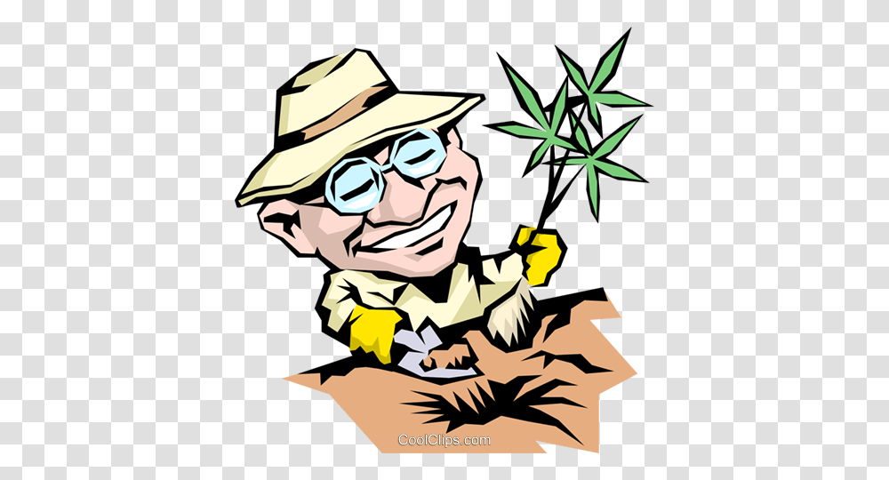 Free Cartoon Images Of Gardeners, Plant, Sunglasses, Person, Hat Transparent Png