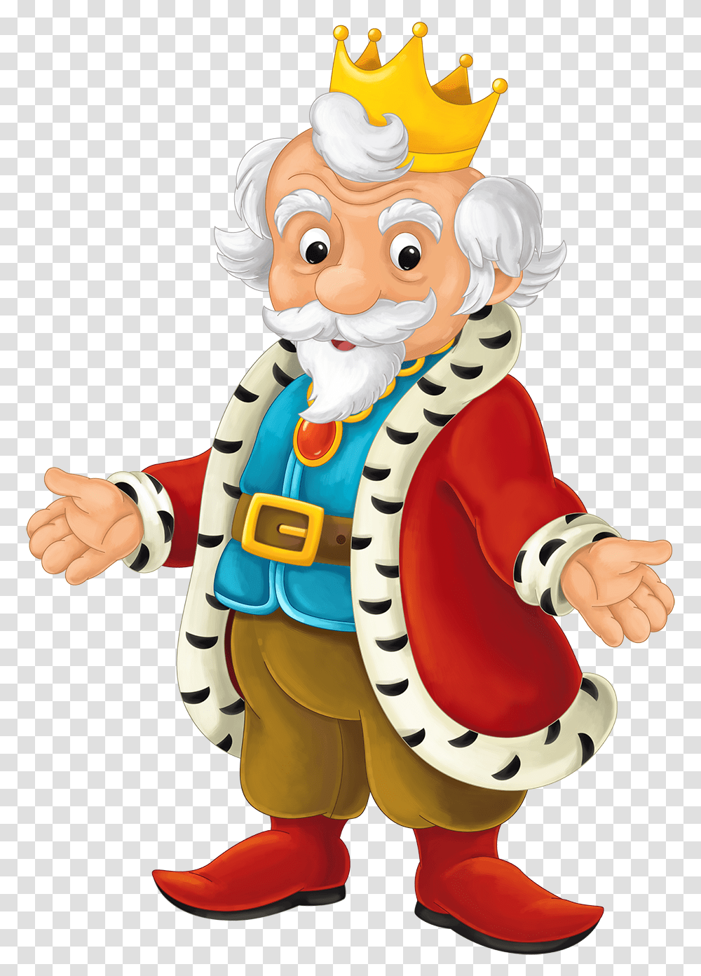 Free Cartoon King Crown Old King Cole Clipart, Toy, Mascot, Costume, Performer Transparent Png