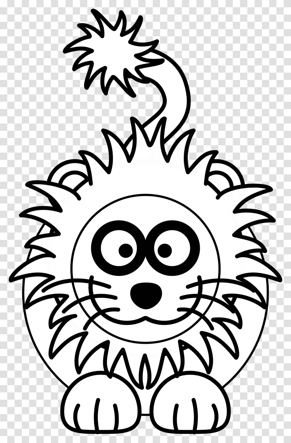 Free Cartoon Lion Drawing, Stencil, Label Transparent Png