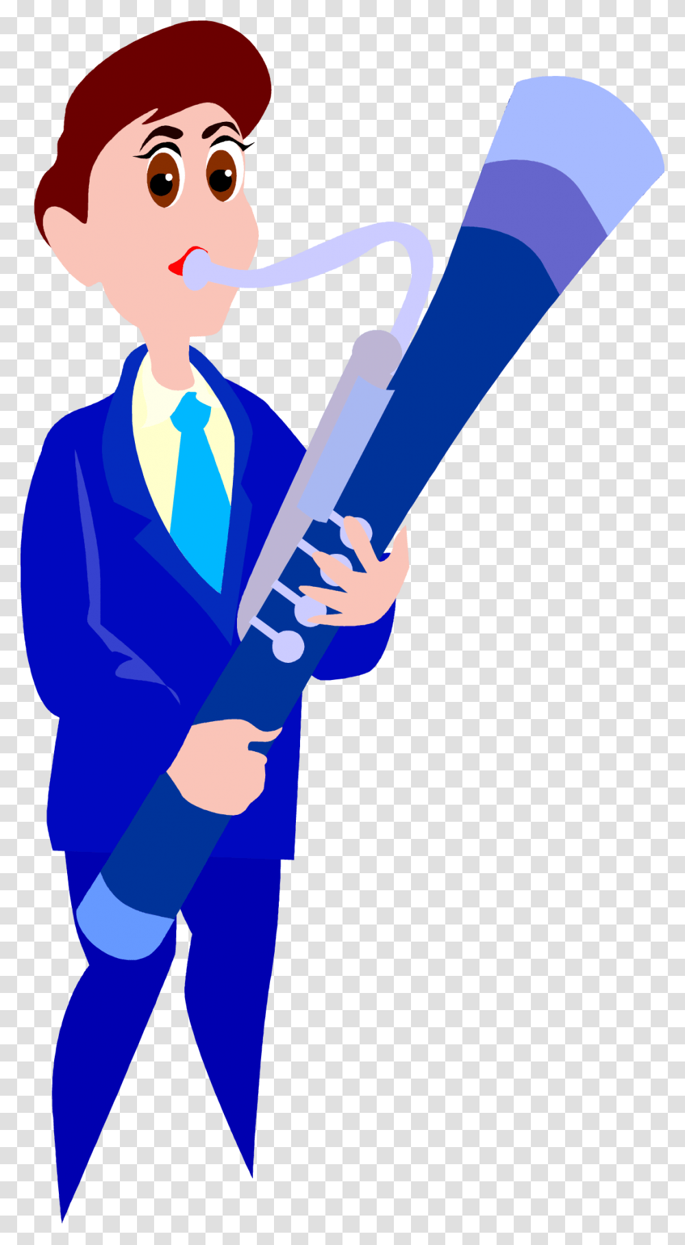 Free Cartoon Man Playing A Sax Clip Art Image From Free Clip Art, Tie, Accessories, Person, Necktie Transparent Png