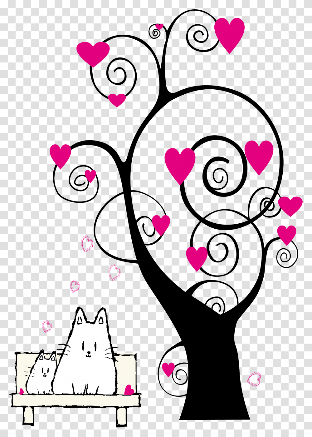 Free Cat Tree Clip Art, Floral Design, Pattern Transparent Png