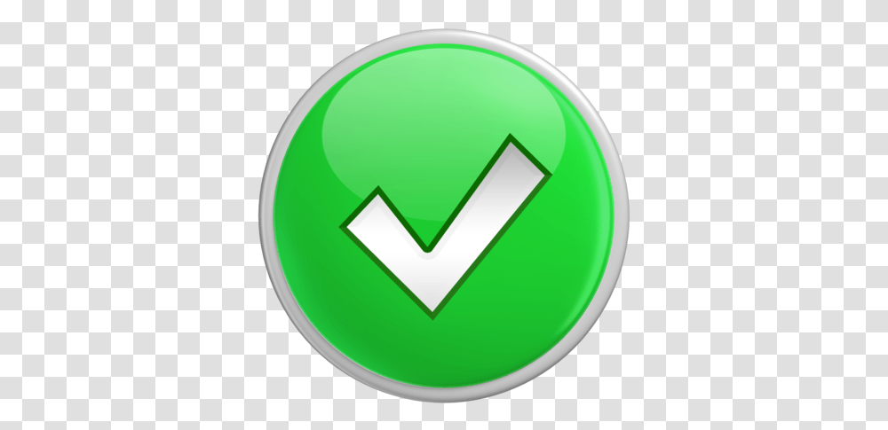 Free Check Mark Green Download Clip Art Green Check Mark, Symbol, Sign, Recycling Symbol, Tennis Ball Transparent Png