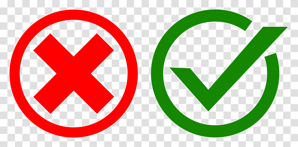 Free Check Marks Red Cross Check Mark, Symbol, Recycling Symbol, Logo, Trademark Transparent Png