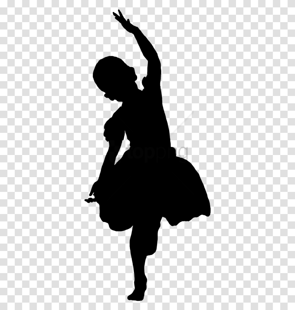 Free Children Dancing Clipart Image With Silhouette Little Girl Dancing, Face, Photography Transparent Png