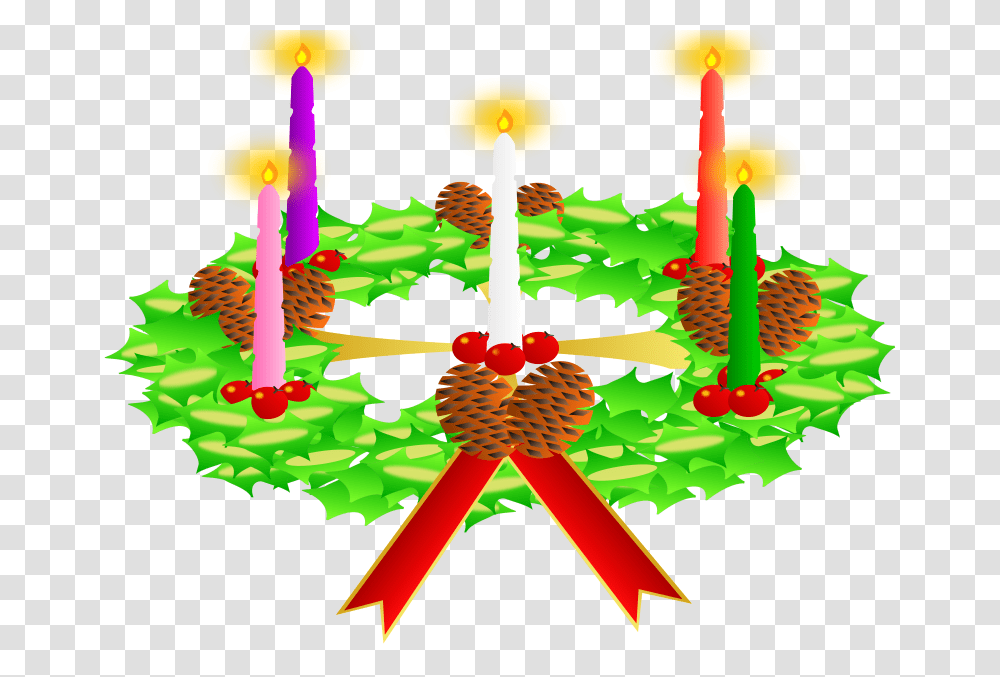 Free Christian Clipart Advent Wreath, Candle, Birthday Cake, Dessert, Food Transparent Png