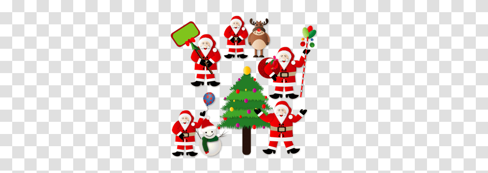Free Christmas Clip Art Santa Reindeer, Tree, Plant, Ornament, Christmas Tree Transparent Png