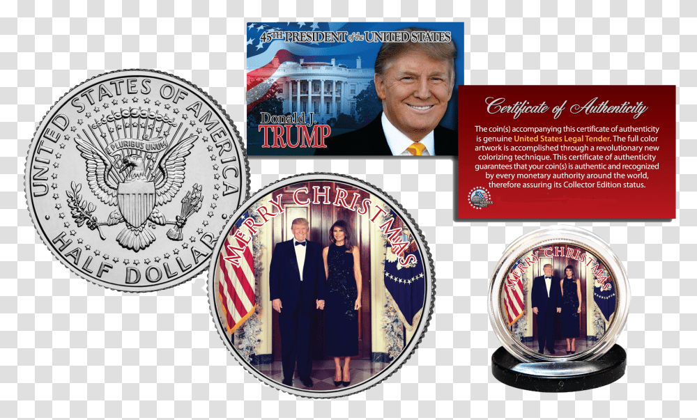 Free Christmas Coin Reagan And Trump Coin Transparent Png