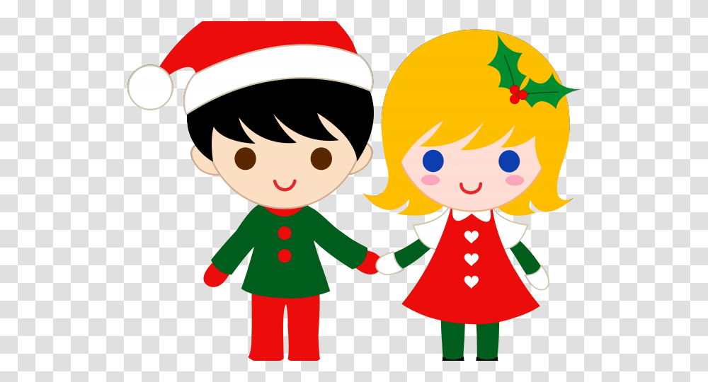 Free Christmas Elf Clipart Boy And Girl Merry Christmas, Person, Human, People, Hand Transparent Png