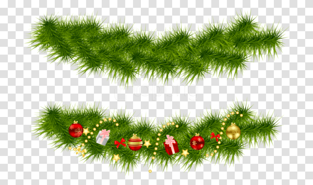 Free Christmas Pine Garlands Christmas Garland Clear Background, Apparel, Plant, Tree Transparent Png