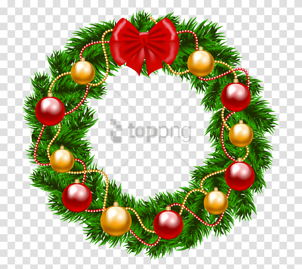 Free Christmas Wreath Image With Background Christmas Wreath Clipart, Christmas Tree, Ornament, Plant Transparent Png