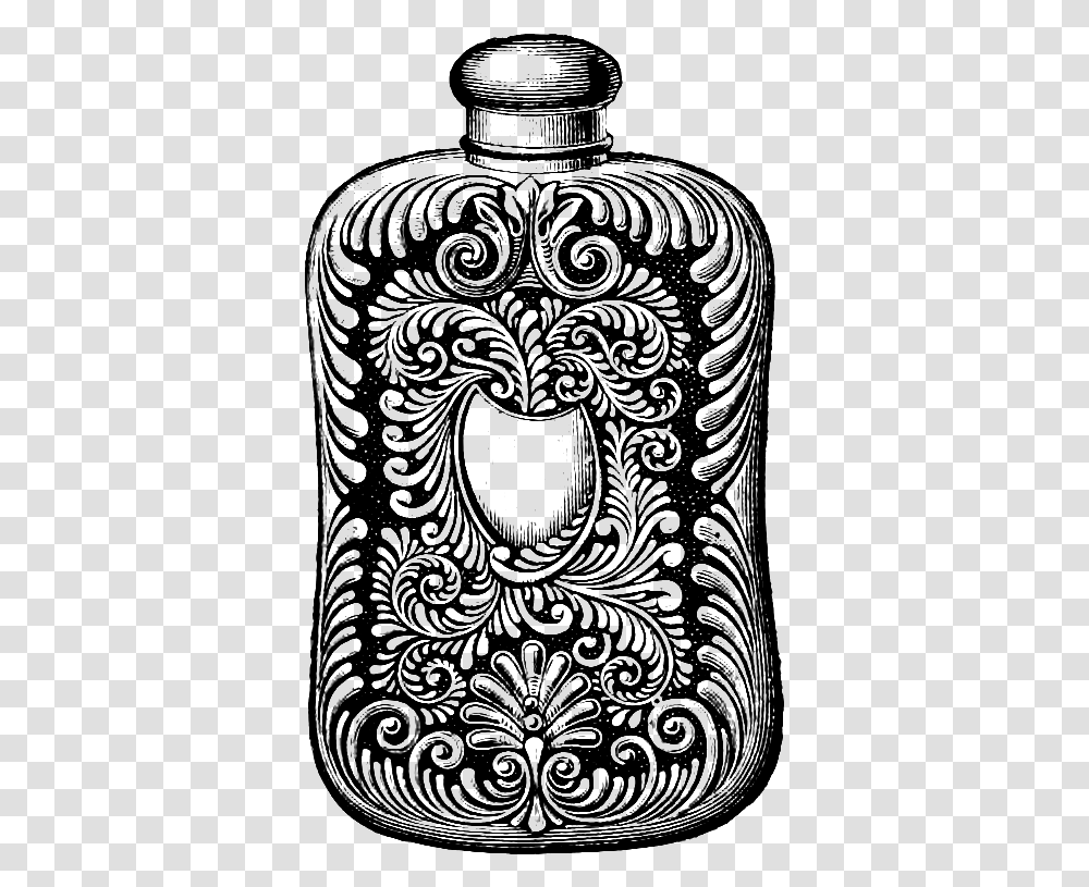 Free Clip Art Decorative Vintage Flask Bottle Image Vintage Flask Bottle Clipart, Gray, World Of Warcraft Transparent Png